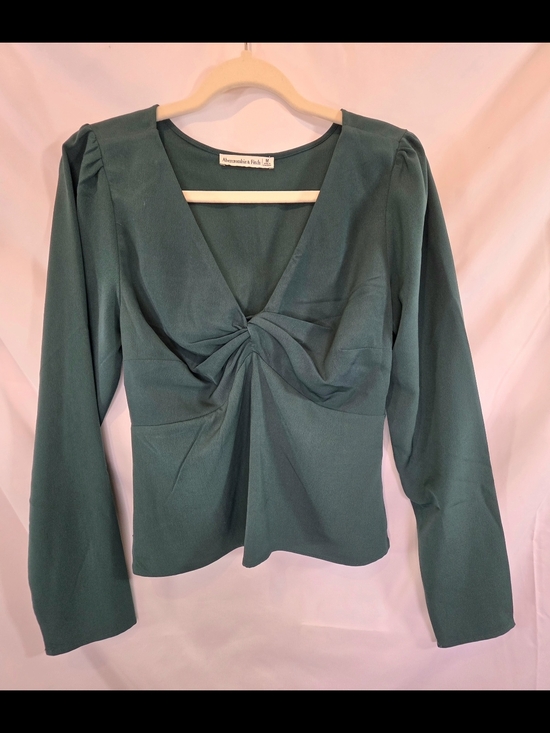 Abercrombie & Fitch Tops - Abercrombie & Fitch Cottagecore Girlhoodcore Peplum Feminine Green Blouse Size M
